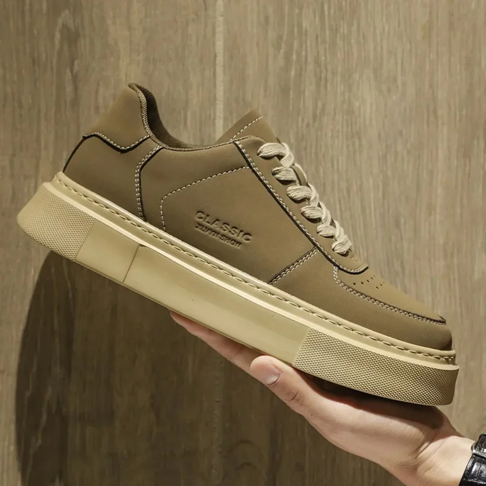 الأبيض الصيف مجلس حذاء كاجوال للرجال موضة أحذية رياضية رجل مقاومة للاهتراء في الهواء الطلق الراحة الدانتيل موجزة نمط الكلاسيكية الترفيه #4