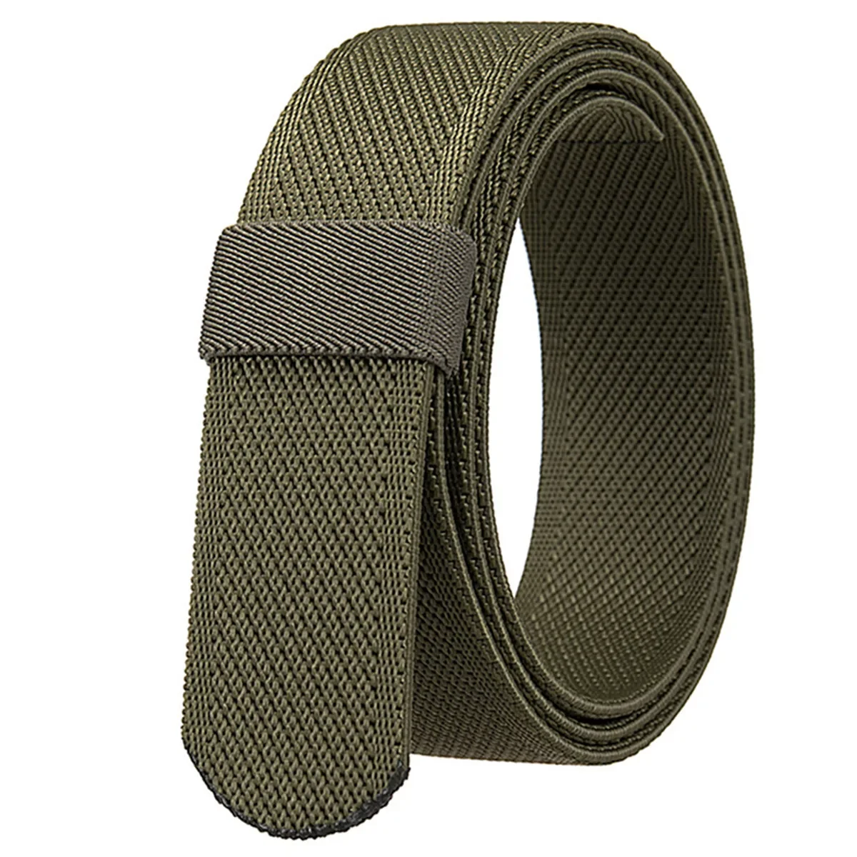 Men's Quick Release Elastic Belt Unisex Nylon Stretch No Buckle Outdoor Engineering Girdle for Strong Support