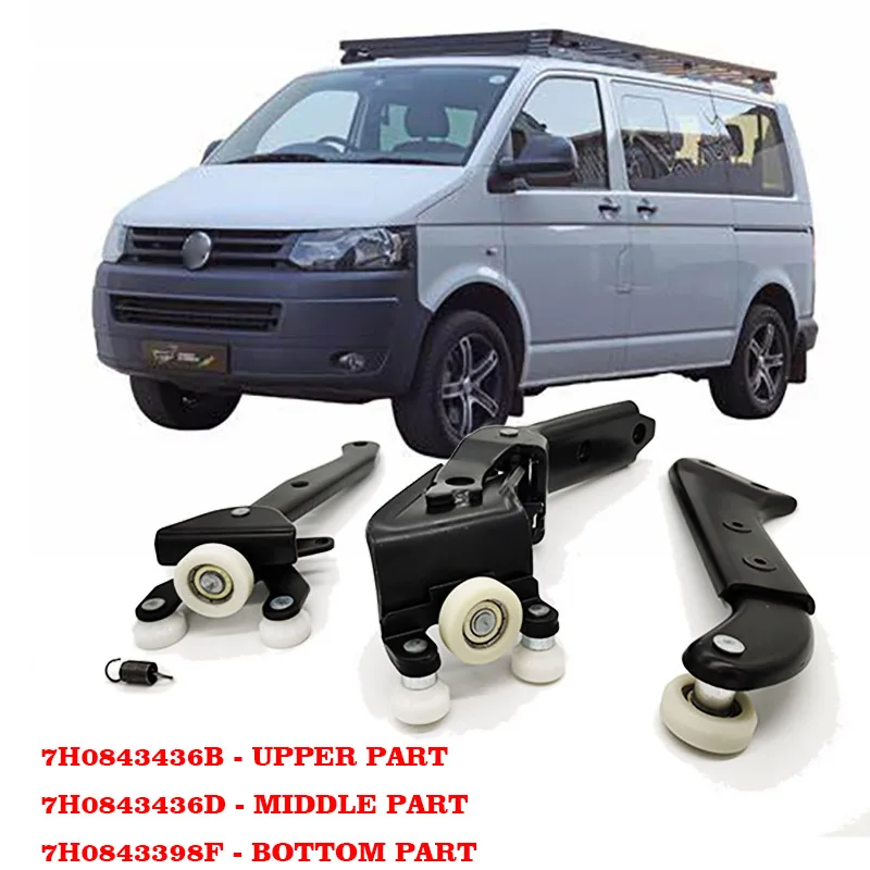 

FOR VW T5 TRANSPORTER RIGHT SLIDING DOOR ROLLER ARM GUIDE MOUNT SET 7H0843436B 7H0843398H 7H0843336C