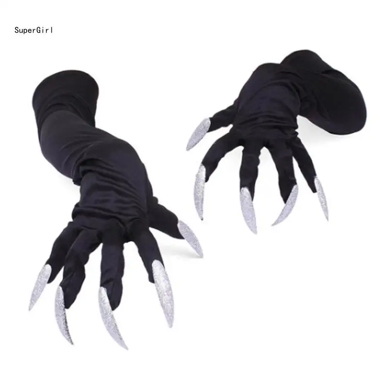 2pcs Spooky Animal Paws Mittens Scary Monsters Masked Mittens Long Glove Cosplay J78E