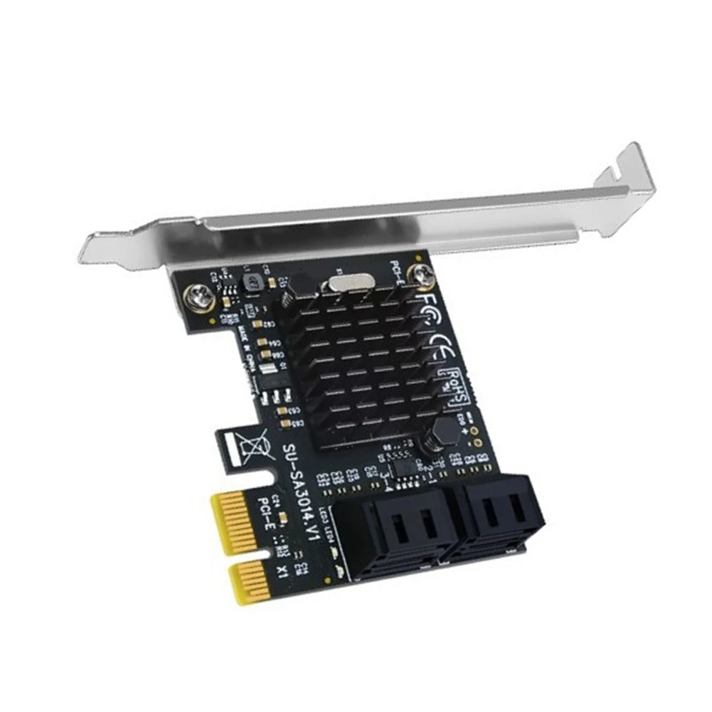 SATA3.0 PCI-E Expansion Card PCIE To SATA3.0 Expansion Card 4 Port SATA III 6G For SSD HDD IPFS Mining