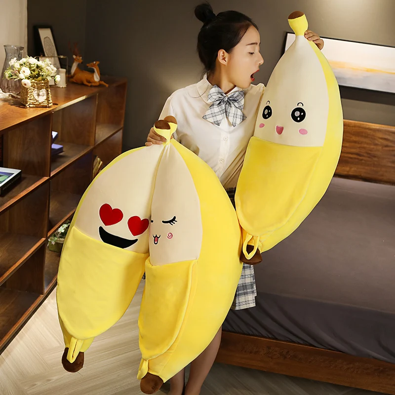 40-80 ซม.น่ารักกล้วยตุ๊กตาหมอนโซฟานุ่มเบาะเด็กตุ๊กตาน่ารักตุ๊กตาเด็กผลไม้ของเล่นเด็กของขวัญวันเกิด