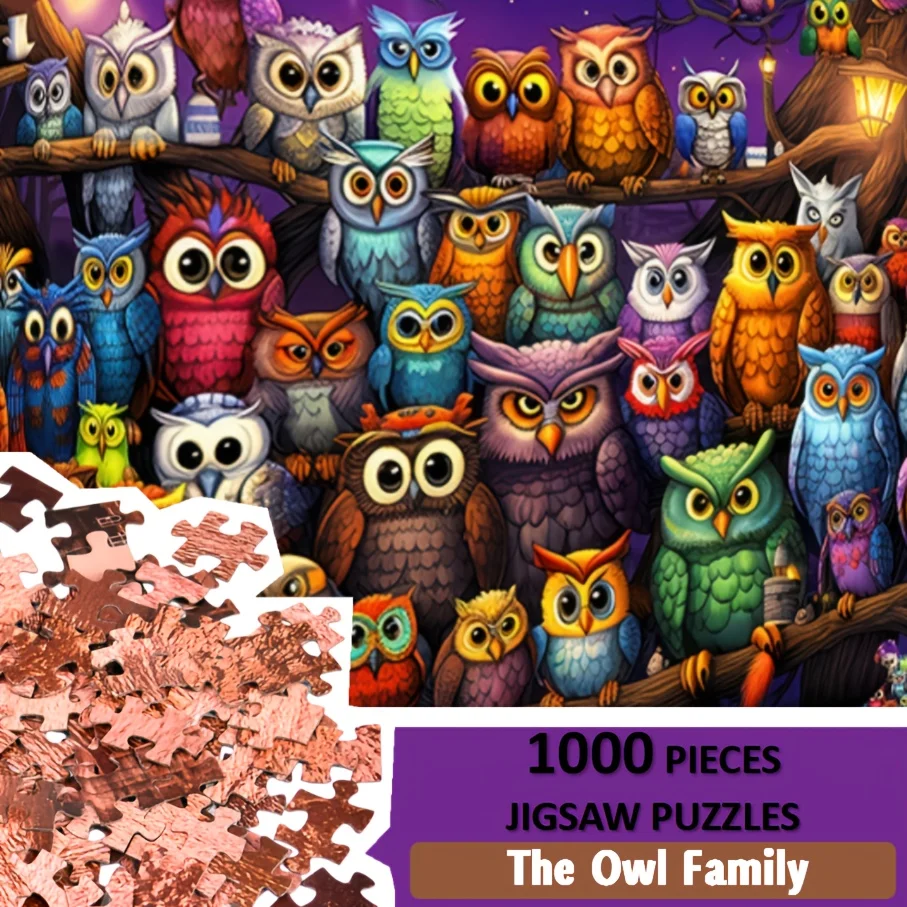 

Пазл: Картина «Семья сов» — подарок на Хэллоуин, День Благодарения, Рождество и Новый год для друзей, на дни рождения и юбилеи