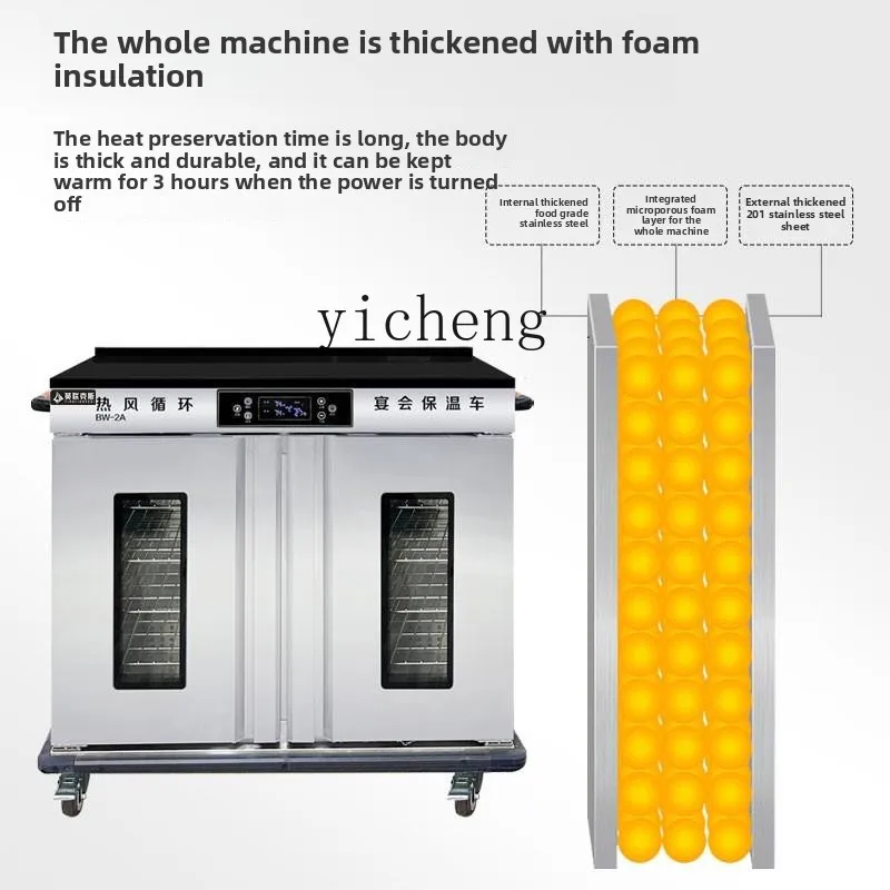 

XL commercial banquet insulation vehicle single and double three-door canteen mobile heating hand push direct sales
