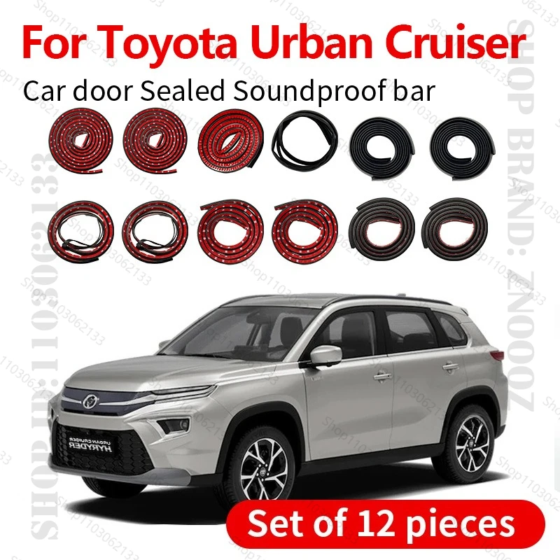 

Для Toyota Urban Cruiser уплотнительная лента для двери автомобиля, резиновая двухслойная уплотнительная лента, звукоизоляционная лента, пылезащитная уплотнительная лента, 12 шт.