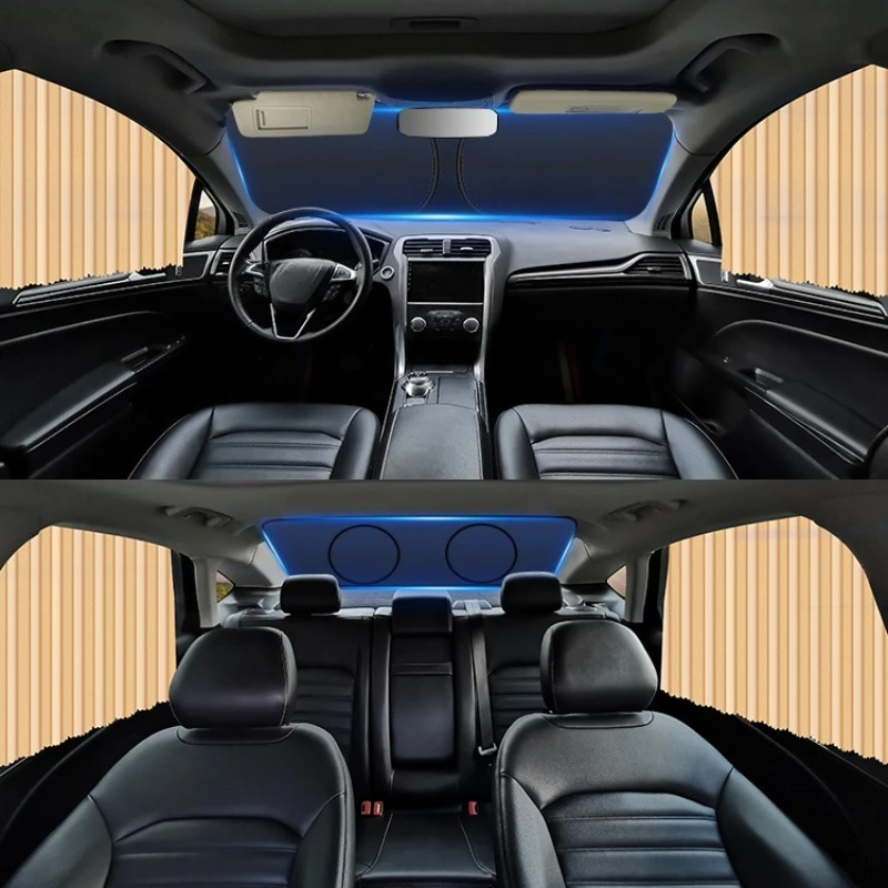 

Car curtains, car privacy sunshade, magnetic side window cloth, telescopic sliding track for cars