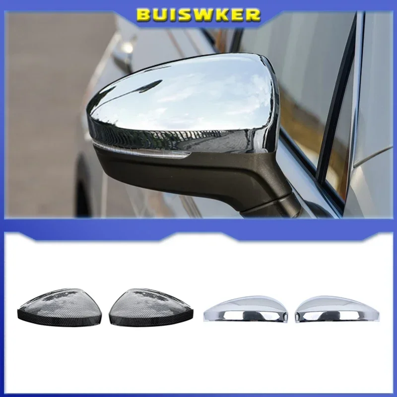 

2pcs Black Side Wing Mirror Caps Cover for VW Tiguan Allspace L MK2 2017 2018 2019 2020 (Glossy Pearl Black)