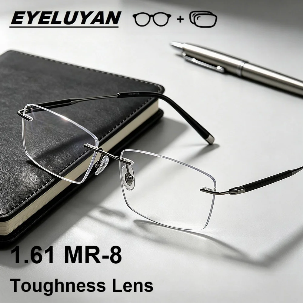 men-rimless-eyeglasses-161-mr-8-lens-titanium-wood-frame-ultralight-business-square-optical-clear-vision-prescription-glasses
