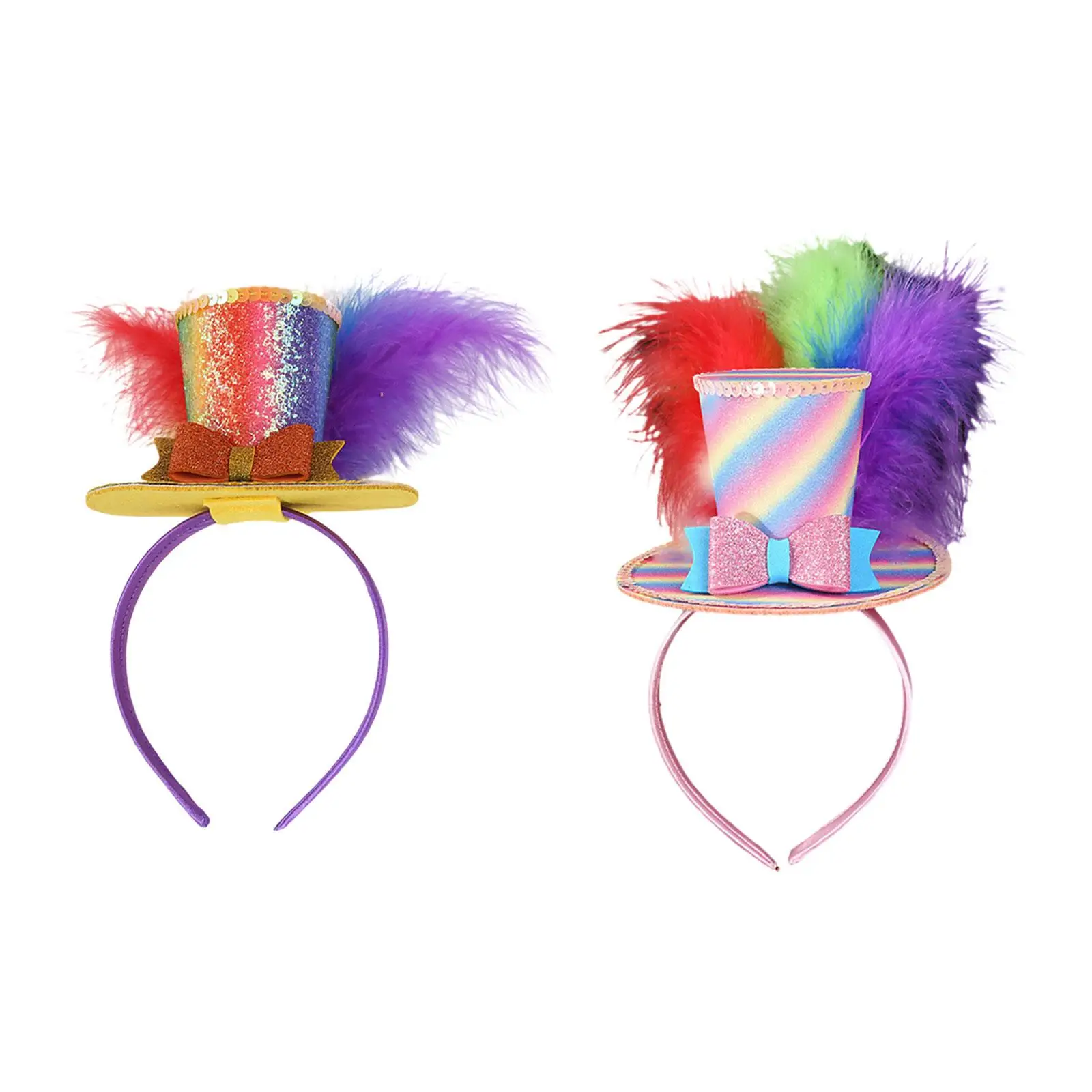 Top Hat Headband Headwear Decor Glitter Adorable Hair Hoop for Stage Performance