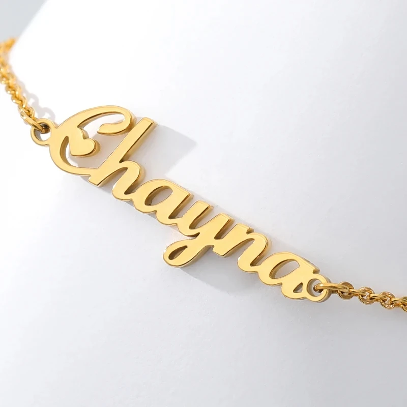 Custom Name Bracelets For Women Custom Love Heart Nameplate Bracelet Trendy Hand Chains Accessories Personalized Custom Jewelry