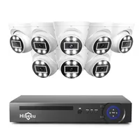 Hiseeu 4K 8CH PoE NVR Kit Two Way Audio Full Color IP66 8pcs Active Deterrence Outdoor Indoor 8MP Security Camera System