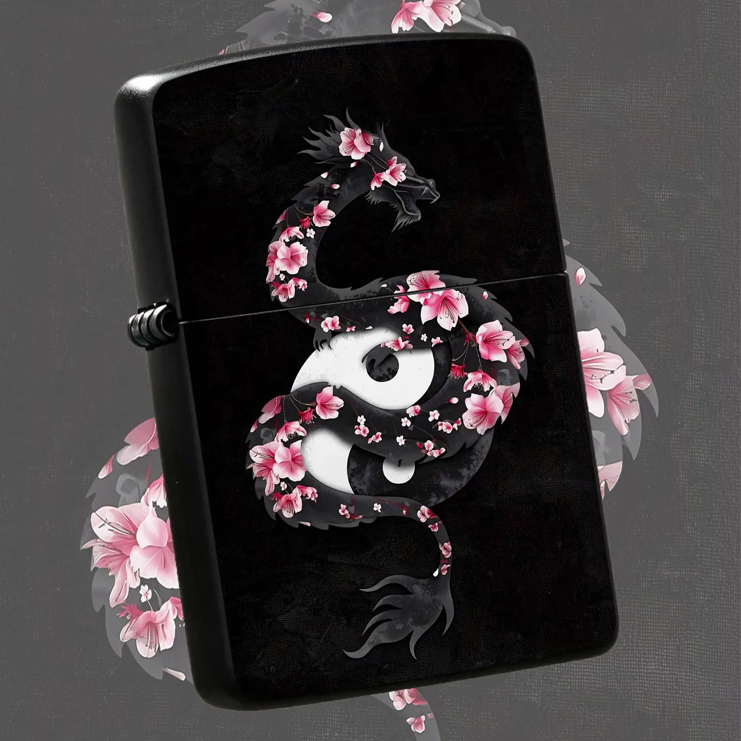 Style Cherry Blossom Dragon Lighter With Uniquepattern, Delicate Artistic Decorative Accessory, Exquisite Portable Present For Birthday Anniversary Holiday Gatherings And Various Daily Scenes, Ideal Surprise Gift For Yo A Humorous And Inter