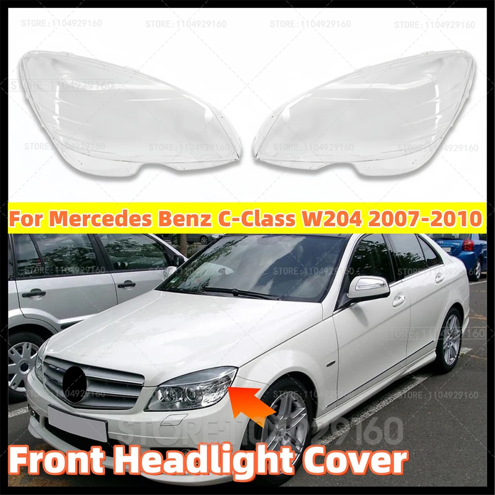 

Car Front Headlight Cover Auto Headlamp Lampcover For Mercedes Benz C-Class W204 2007-2010 Head Lamp Covers Glass Lens Shell Cap