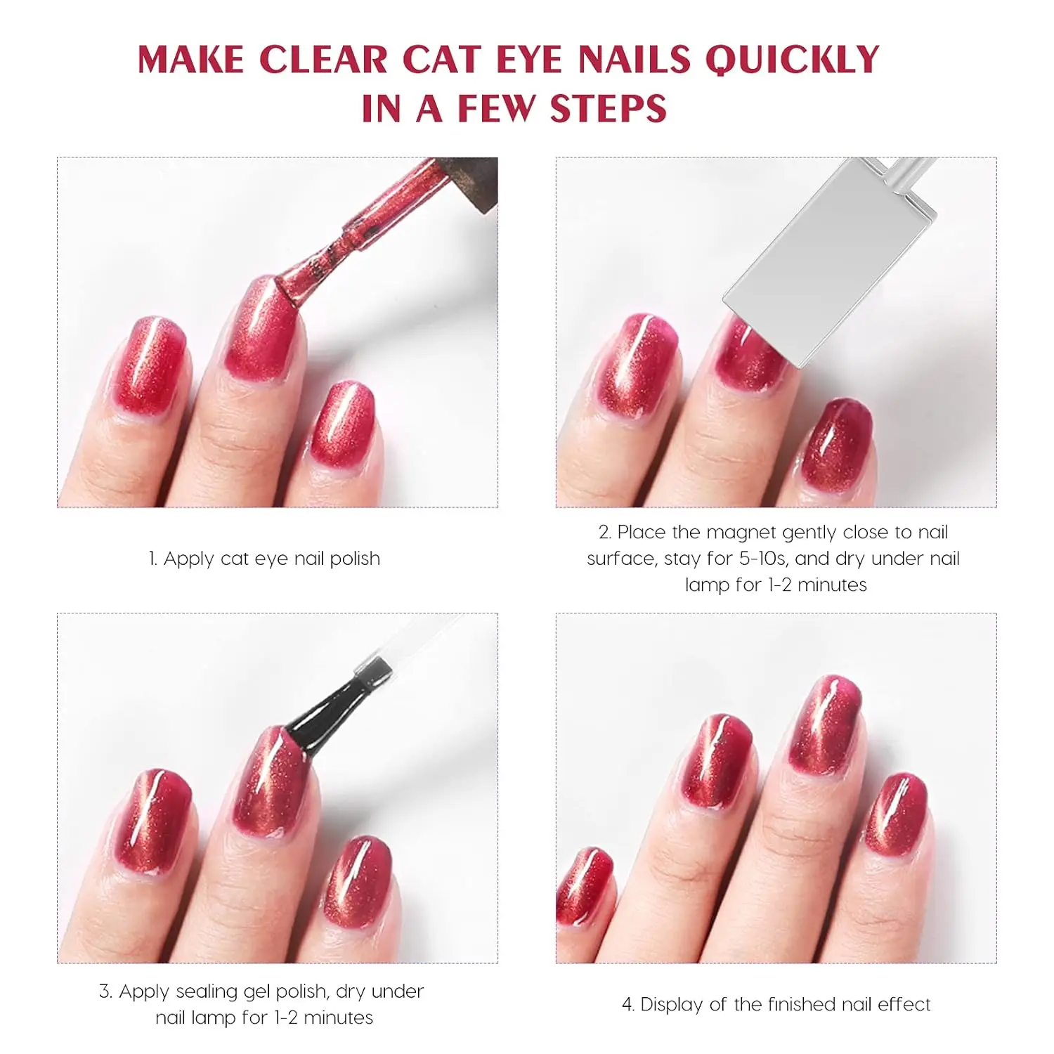 LINMANDA Double-Ended Magic Magnetic Stick Cat Eye Nail Magnet Suitable for Cat Eye Gel Nail Polish Nail Art Nail Tool
