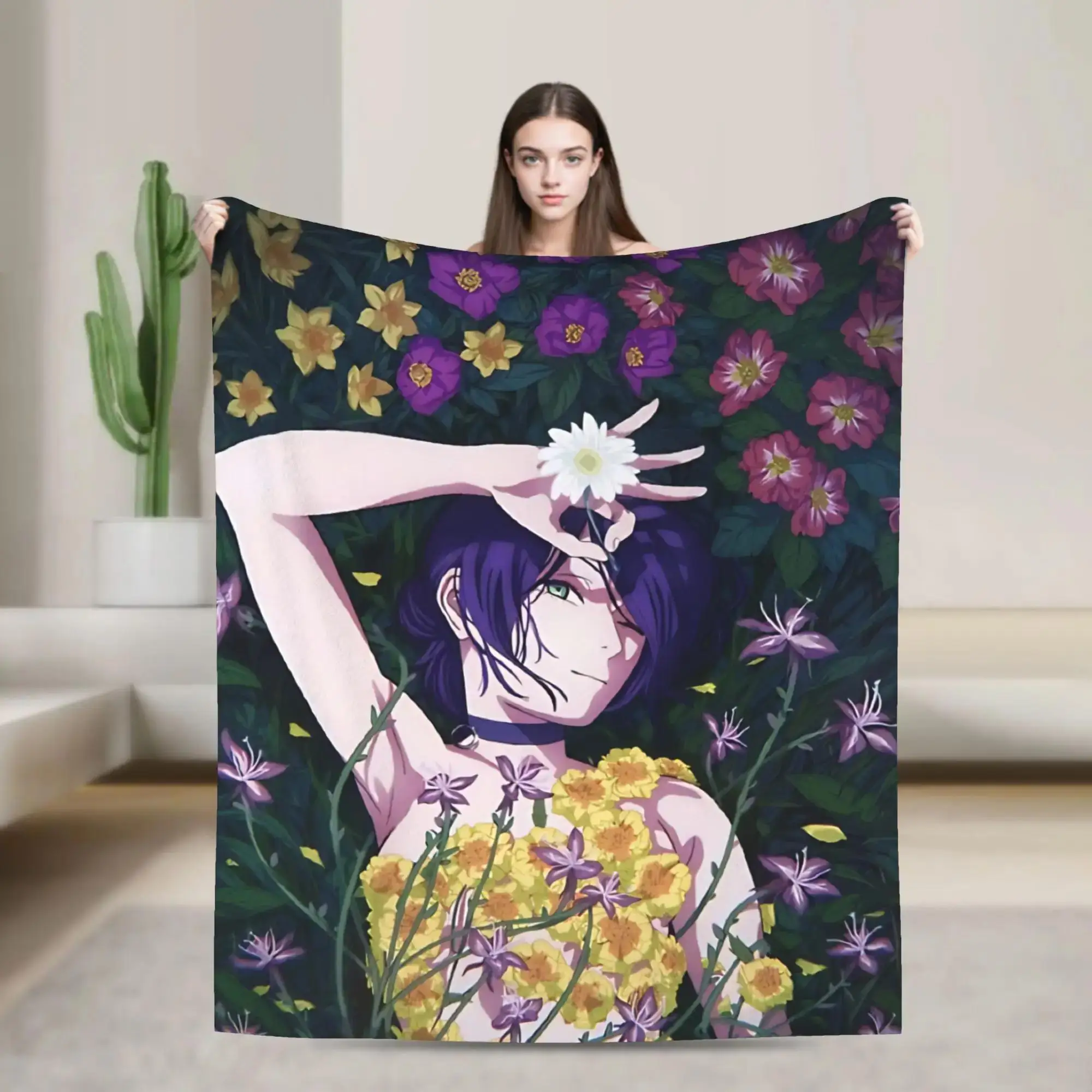 

Плед Reze Flower: Премиум-качество, теплый, для зимы, путешествий, самолета, улицы, как покрывало, эстетичный декор для дома