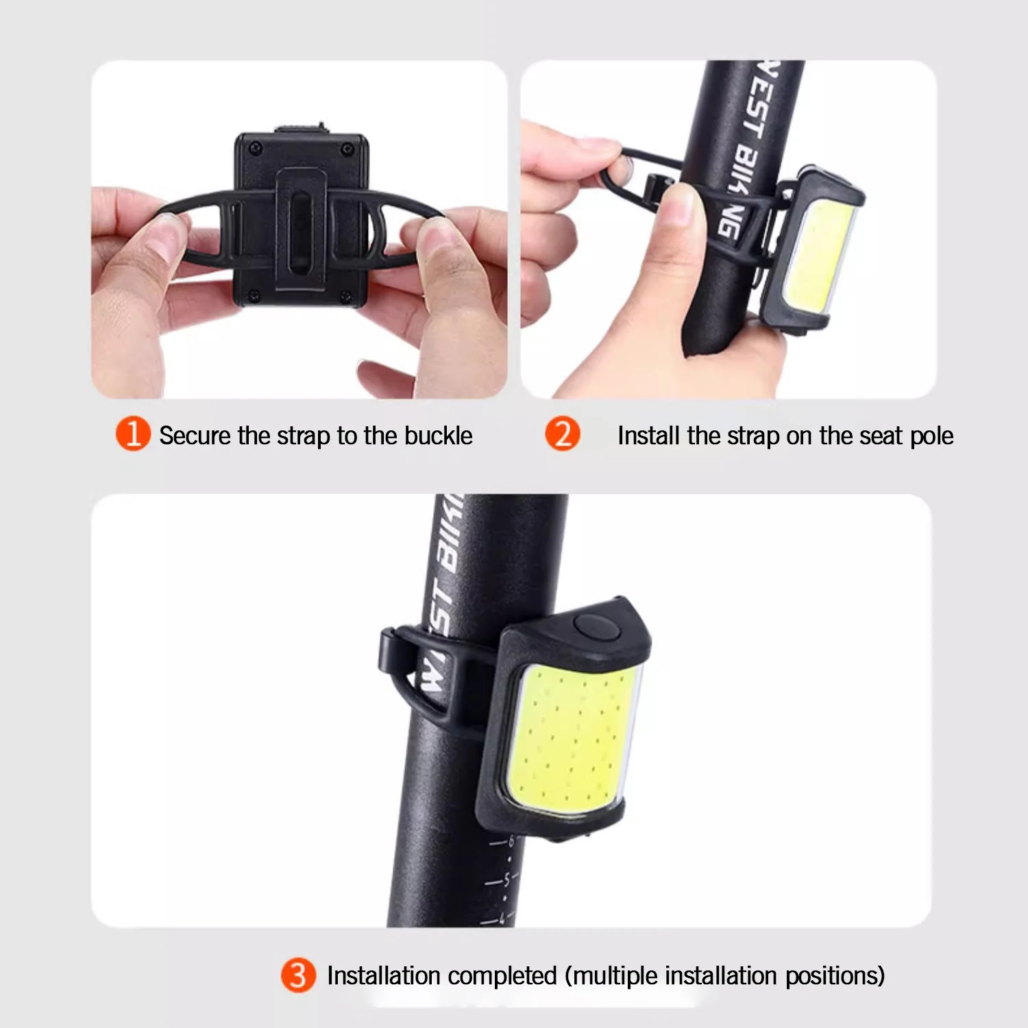 COB LED Flash Tail Rear Lights Type-C USB Charging Waterproof Bicycle Tail Light Lamp Multi Lighting Modes for Seatpost Backpack