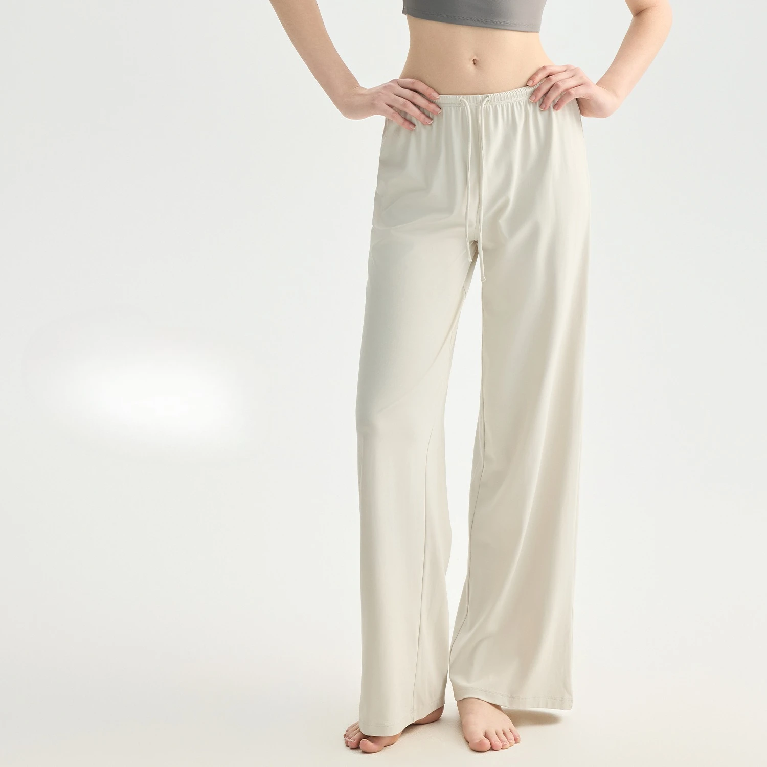 

1pc Women 2026 High Waist Wide Leg Yoga Pants Loose Draped Slim Long Pants For Running Fitness Pilates Maternity Sport