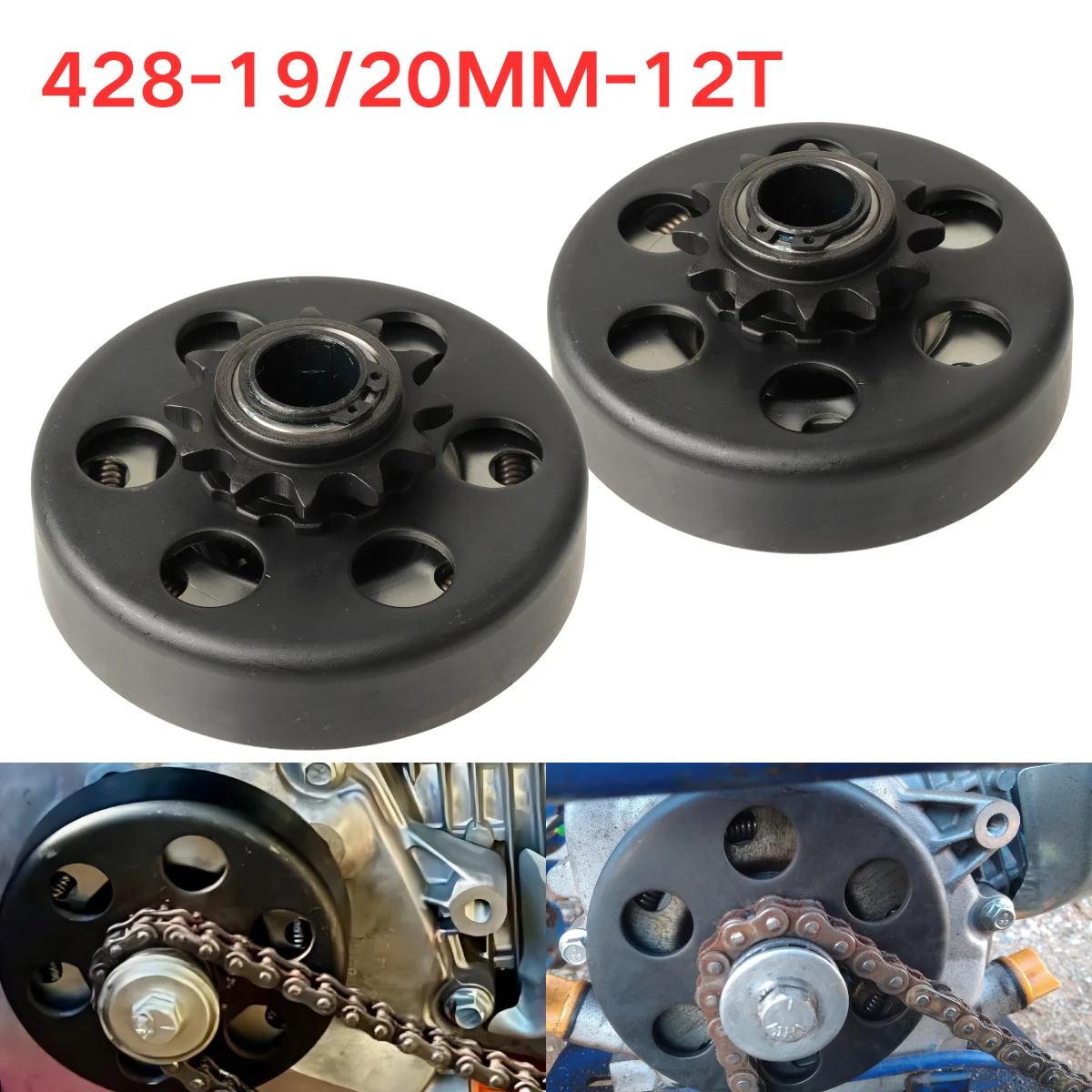 428 Chain 19mm 20mm Centrifugal Automatic Clutch 12T For Go Kart Fun Karting Minibike Engine Replacement Parts