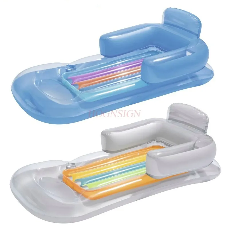 

Single backrest recliner on floating drainage, swimming inflatable floating bed, water bed, beach air cushion thickening