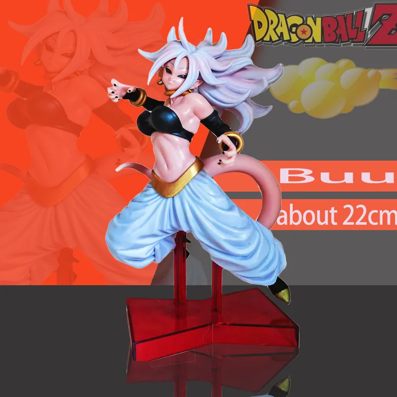 22 cm weibliche Buu Android 21 Dragon Ball Anime Filmversion Figur Ornament Modell Desktop Dekodation Weihnachtsgeschenk