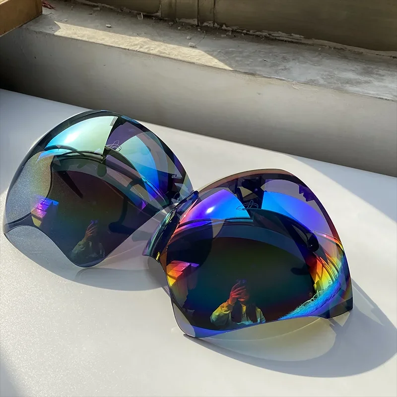 Schutzbrille für Gesichtsschutz, für Damen und Herren, vollflächig bedeckt, sphärische Linse, Anti-Spray, Sicherheits-Fahrrad-Sonnenbrille – Detail 6