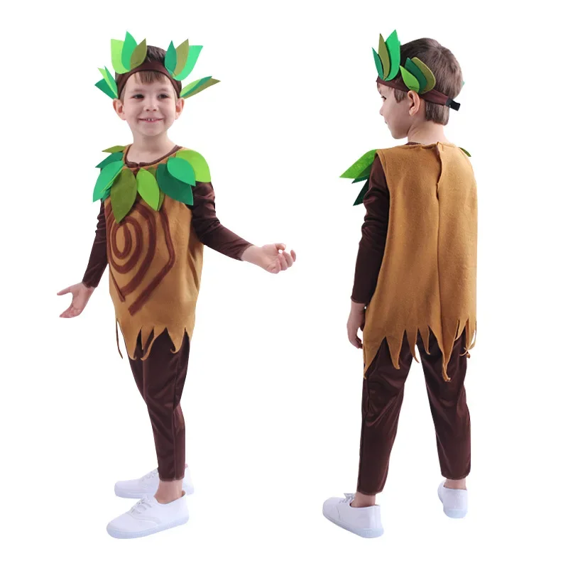 Tree Costume Kids Annual Ring Halloween Costume for Children Carnival Party Clothing