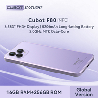 Cubot P80, Global Version Smartphone Android, 8GB RAM, 256GB ROM, NFC, 6.583 Inch FHD+ Screen, 48MP+24MP, Android 13, 5200mAh