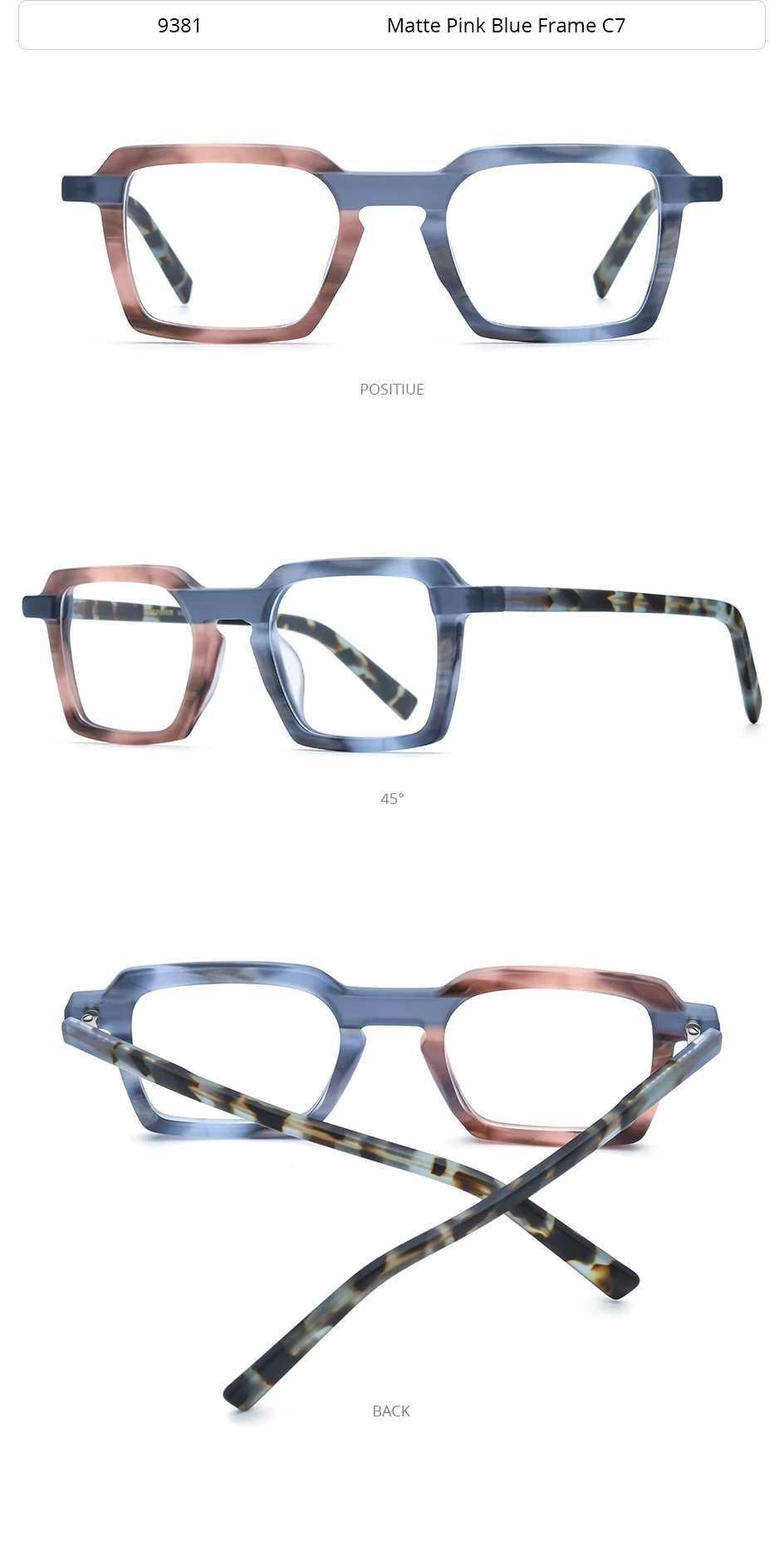 HEPIDEM Matte Acetat Brille Rahmen Männer Marke Design Quadratische Brillen Frauen Japanische Handgemachte Brille Johnny Depp Brillen 9381 – Detail 13
