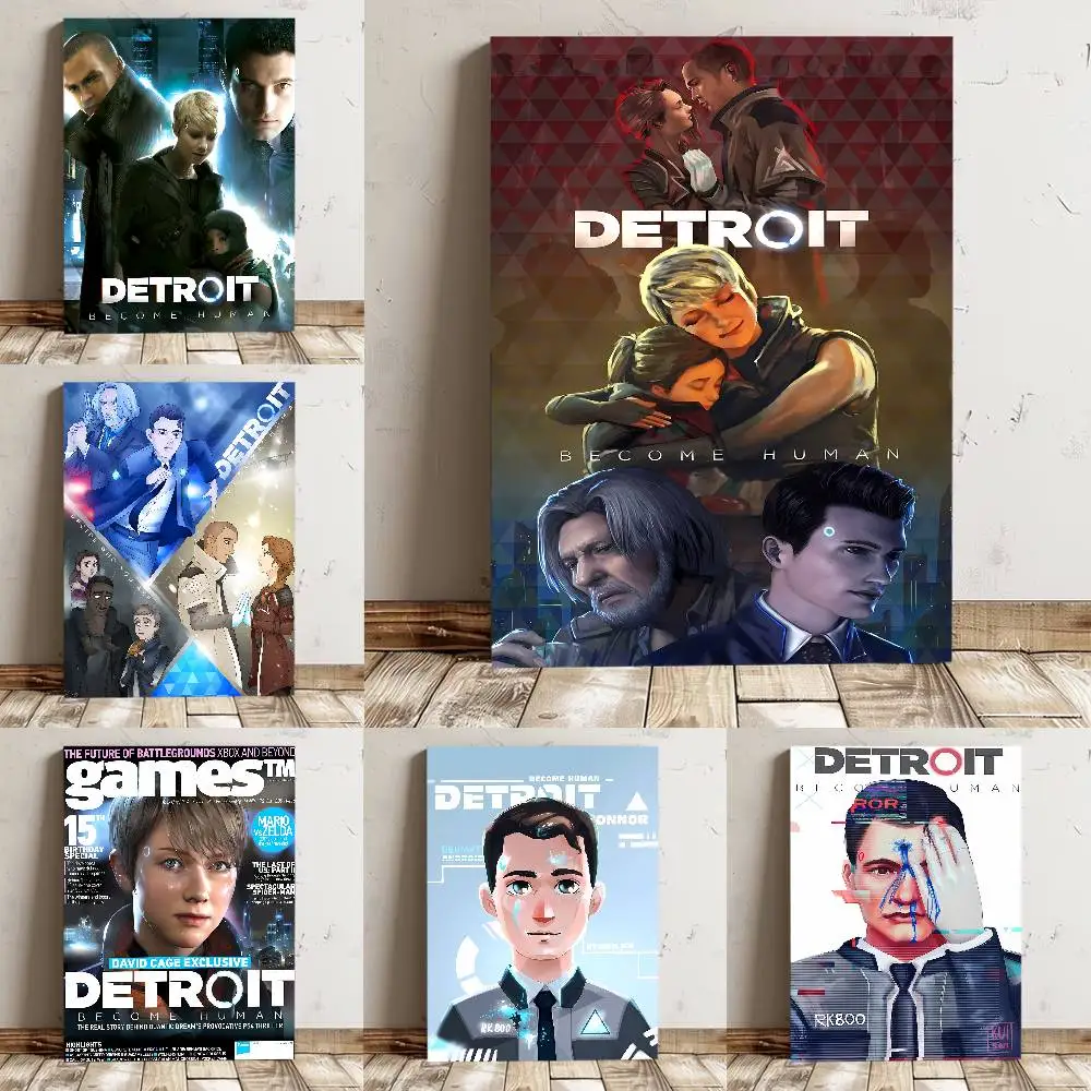 Detroit Become Human Poster, hochwertiger Druck, wasserfester Wandkunst-Aufkleber für Bar, Wohnzimmer, Dekoration, Geschenk
