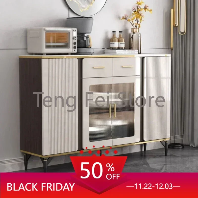 

Closet Locker Sideboard Drawers Living Room Nordic Luxury Glass Display Sideboard Kitchen Storage Credenza Home Furniture SR50CG