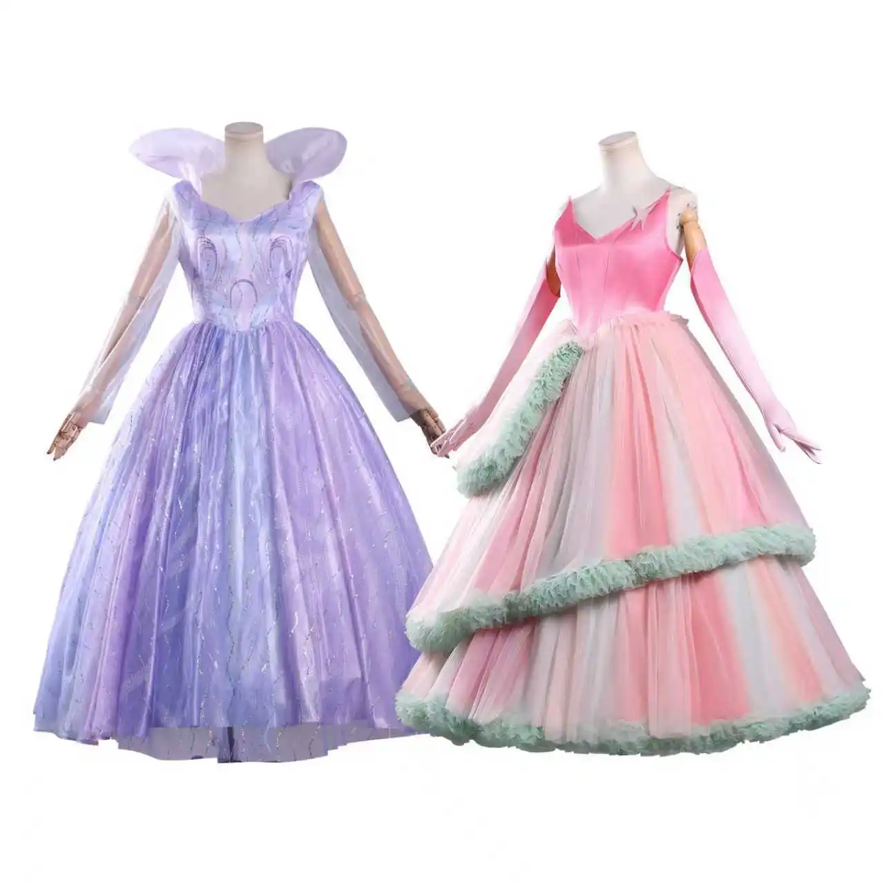 

Wicked 2 Glinda Cosplay Costume Pink Purple Formal Gown Christmas Play Role Clothing Birthday Party for Women Halloween Carnival
