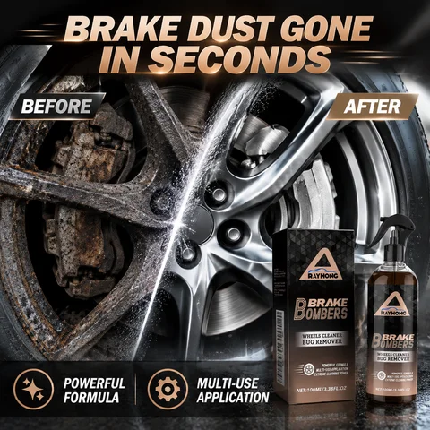 Universal Car Brake Dust Cleaner Wheel Rim Rust Remover Polishing Kit Auto Tire Surface Cleaning Spray With Sponge Towel For Automobile Care Detailing Kit