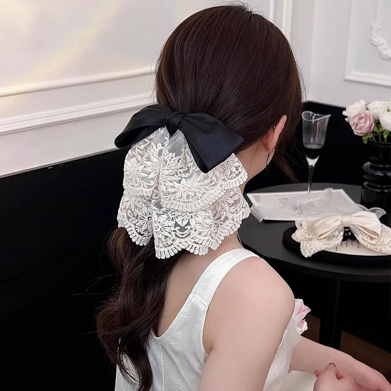 كليب الملحقات الفرنسية مقوس دانتيل ذيل حصان الحلو القرش كليب بوهيميا عطلة نمط دبوس الشعر جودة عالية #2