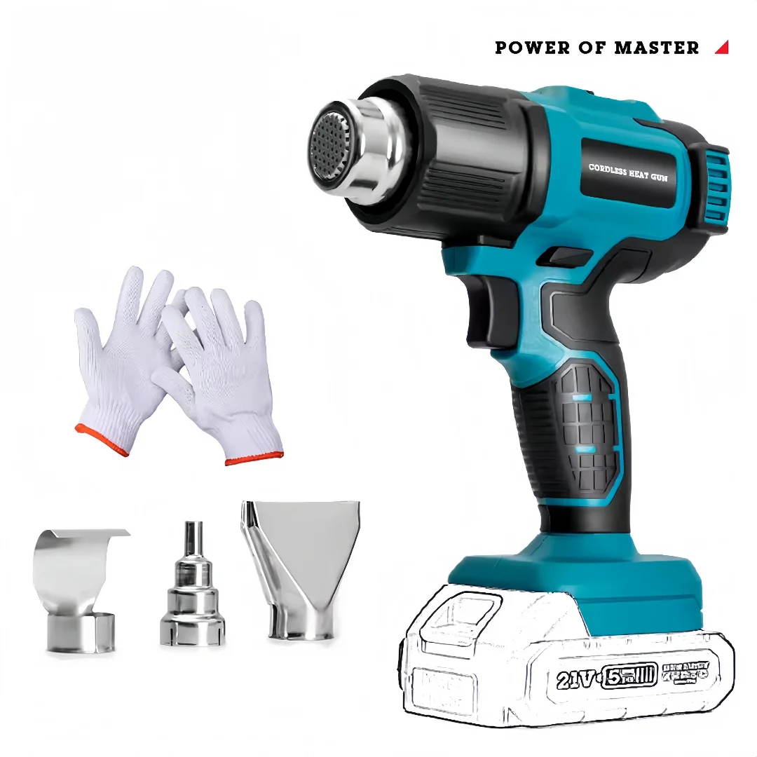 

Беспроводная тепловая пушка, портативный комплект термофена с 3 насадками, макс. 550 ℃ , Паяльная тепловая пушка, Беспроводной нагревательный пистолет для термоусадочных трубок