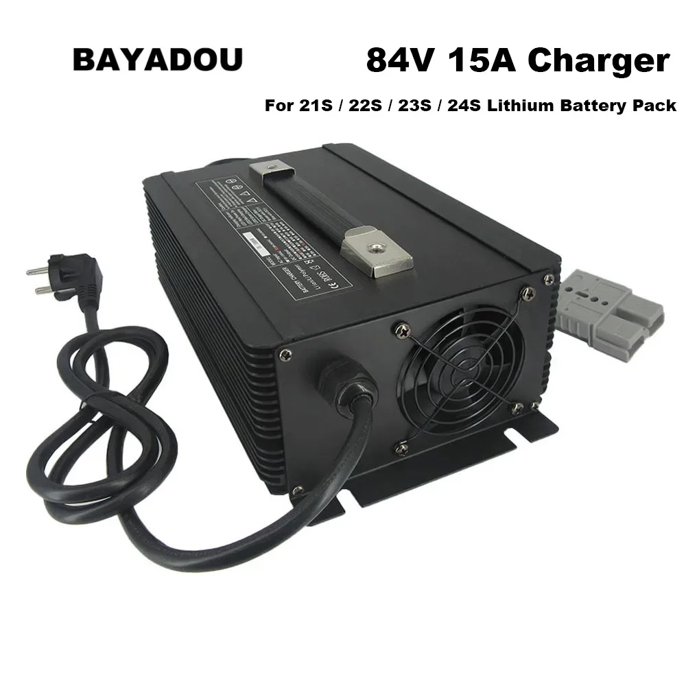 

2000W 84V 15A Lithium Fast Charger 21S 88.2V 22S 92.4V 23S 96.6V 24S 100.8V RV Forklift Golf Cart Battery Chargers