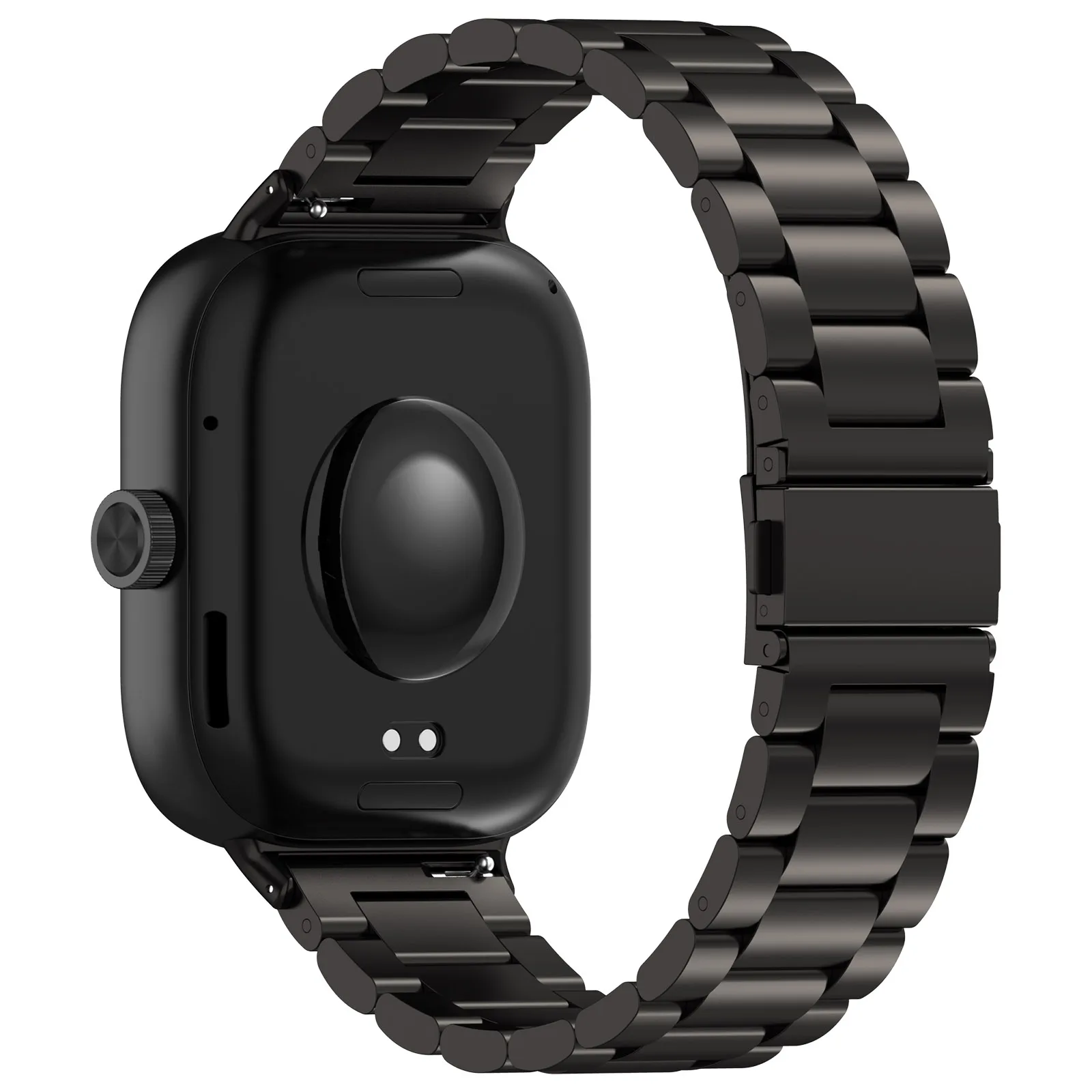 

For Xiaomi Redmi Watch 4 / Smart Band 9 Pro / 8 Pro Stainless Steel Strap 3-Bead Watch Band - Black