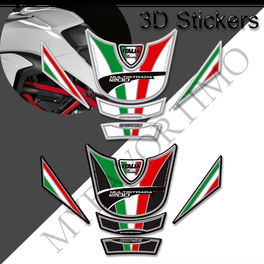 

Motorcycle Accessory For Ducati MULTISTRADA 1200 S 1200S Tank Pad 3D Stickers Decals Grips Gas Fuel Oil Kit Knee Protector
