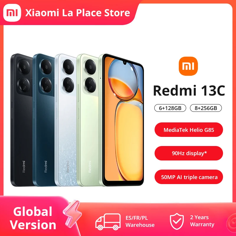 Xiaomi Redmi 13C globalna wersja 128GB Smartphone MTK Helio G85 Octa Core 6.74 \