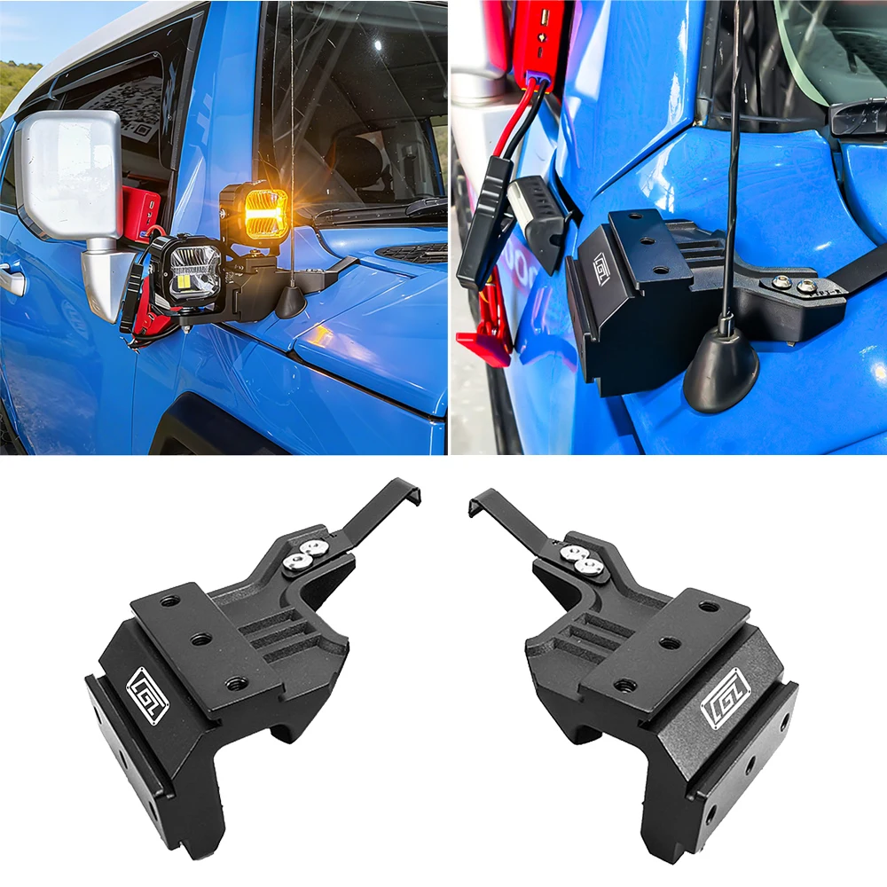 For Toyota FJ Cruiser 2007-2022 LED Light Bar Mounting Brackets Ditch Light Hood Mount A-pillar Spotlight Searchlight Holder