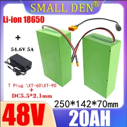 New 48V20AH lithium battery pack 13S6P DIY motor modification 0-1000W high-power 20A with fiberboard BMS anti water ingress