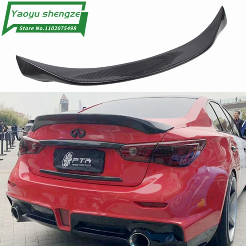 

Rear Trunk Spoiler Tail Wing For Infiniti Q50 Carbon Fiber Spoiler 2014 2015 2016 2017 2018