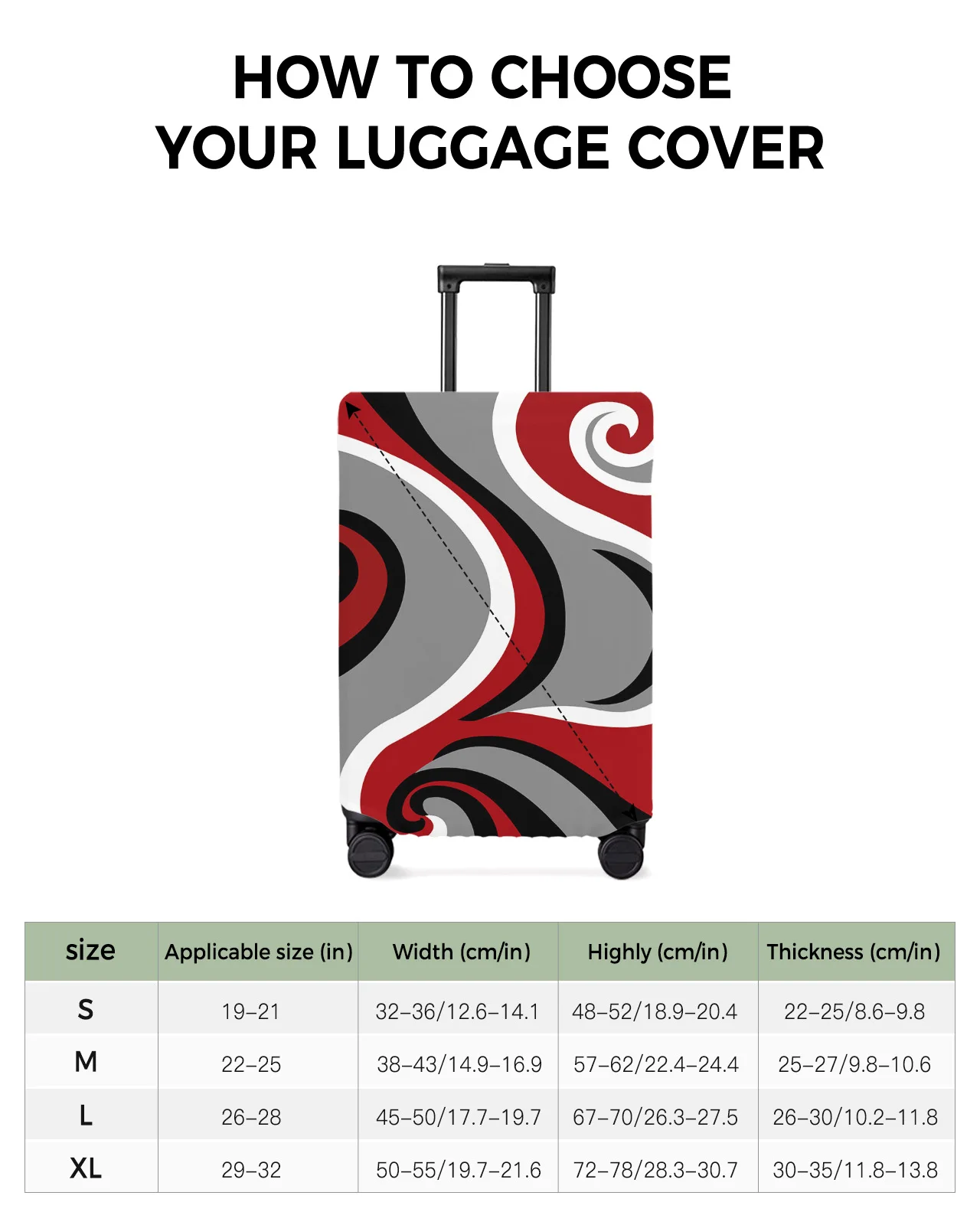 Abstract Vortex Red Travel Luggage Cover Elastic Baggage Cover For 18-32 Inch Suitcase Case Dust Cover Travel Accessories