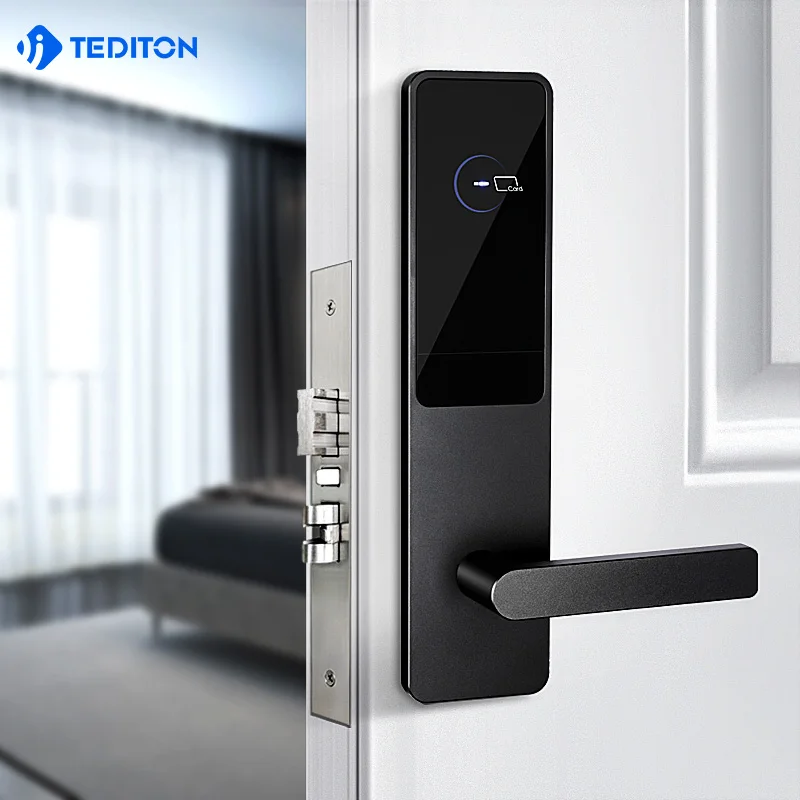 outdoor hotel tuya digital keyless door lock smart hotel keyless card management system door locks