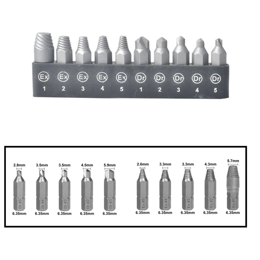 DIY Projects Broken Screw Remover Easy Out Screw Extractor High-Speed Steel Socket Adapter Various Screw Sizes