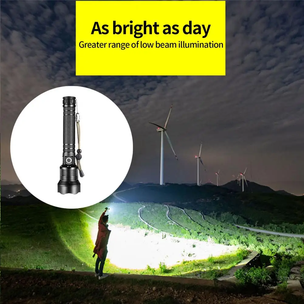 Powerful Torch  Useful Telescopic Zoom Portable  Type-C Charging LED Rechargeable Flashlight Fishing Accessories