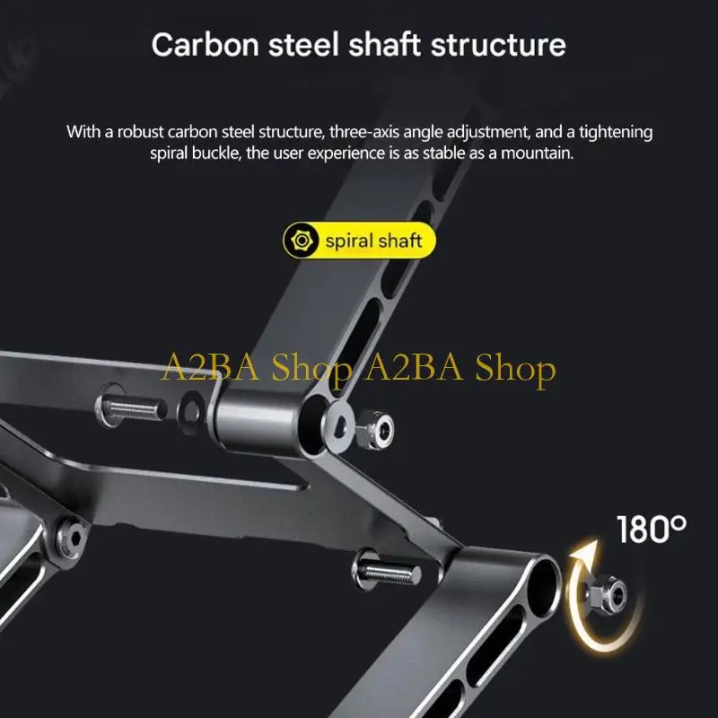 

A2BA Foldable 3 Layer 4 Shaft Adjustable Laptop Stand Support Holder For 17.3inch Notebook Carbon Steel And Silicone