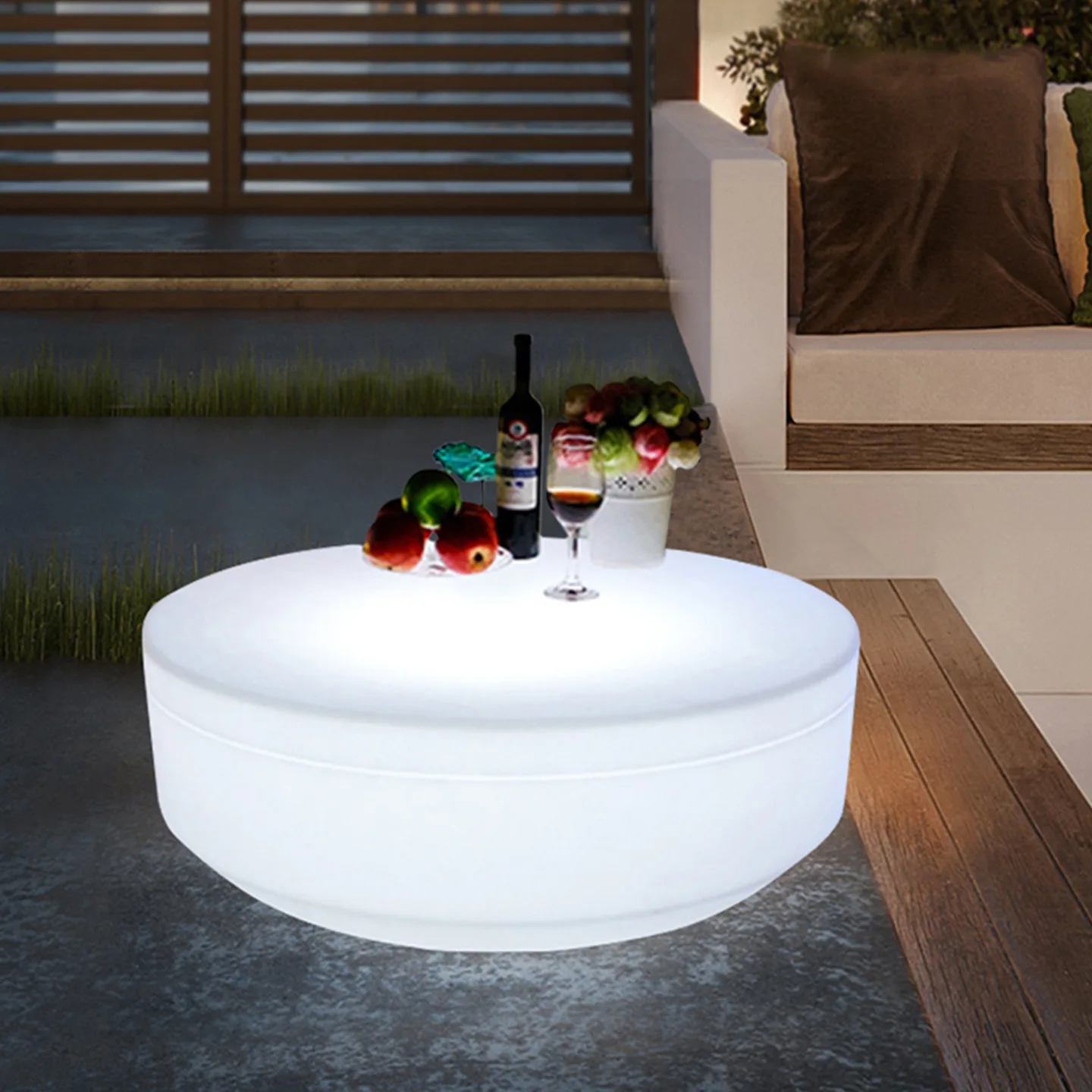 Restaurant Round coffee table Leisure outdoor bar Hotel loose table stool Round luminous table and chairs