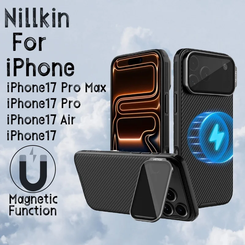 NILLKIN For iPhone 17 Pro Max Magsafe Case CamShield Prop With Camera Stand Protector Magnetic Back Cover For iPhone 17 Pro