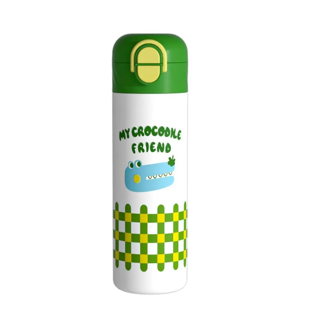 460ml Cartoon Insulation Cup With Straw 316 Stainless Steel Vacuum Flask Leak-Proof Double Drink Thermos Water Bottle Children