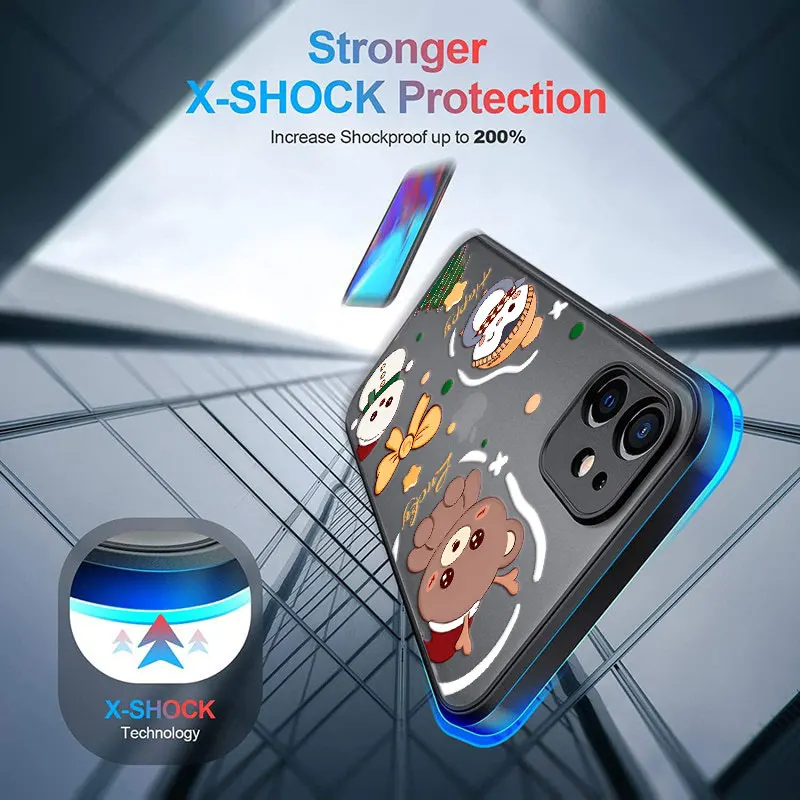 Чехол для телефона с рисунком снеговика и лося, рождественской елки для iPhone 14 15 16 17 Pro, чехол для iPhone 17 Air 11 13 Pro Max 12 16e Plus Funda